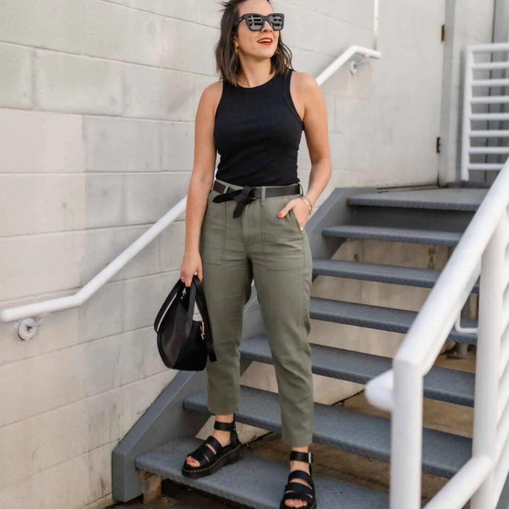NWOT Madewell Green Cropped Cargo Pants - Utility Green